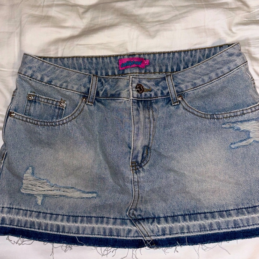 Edikted Denim Mini Skirt